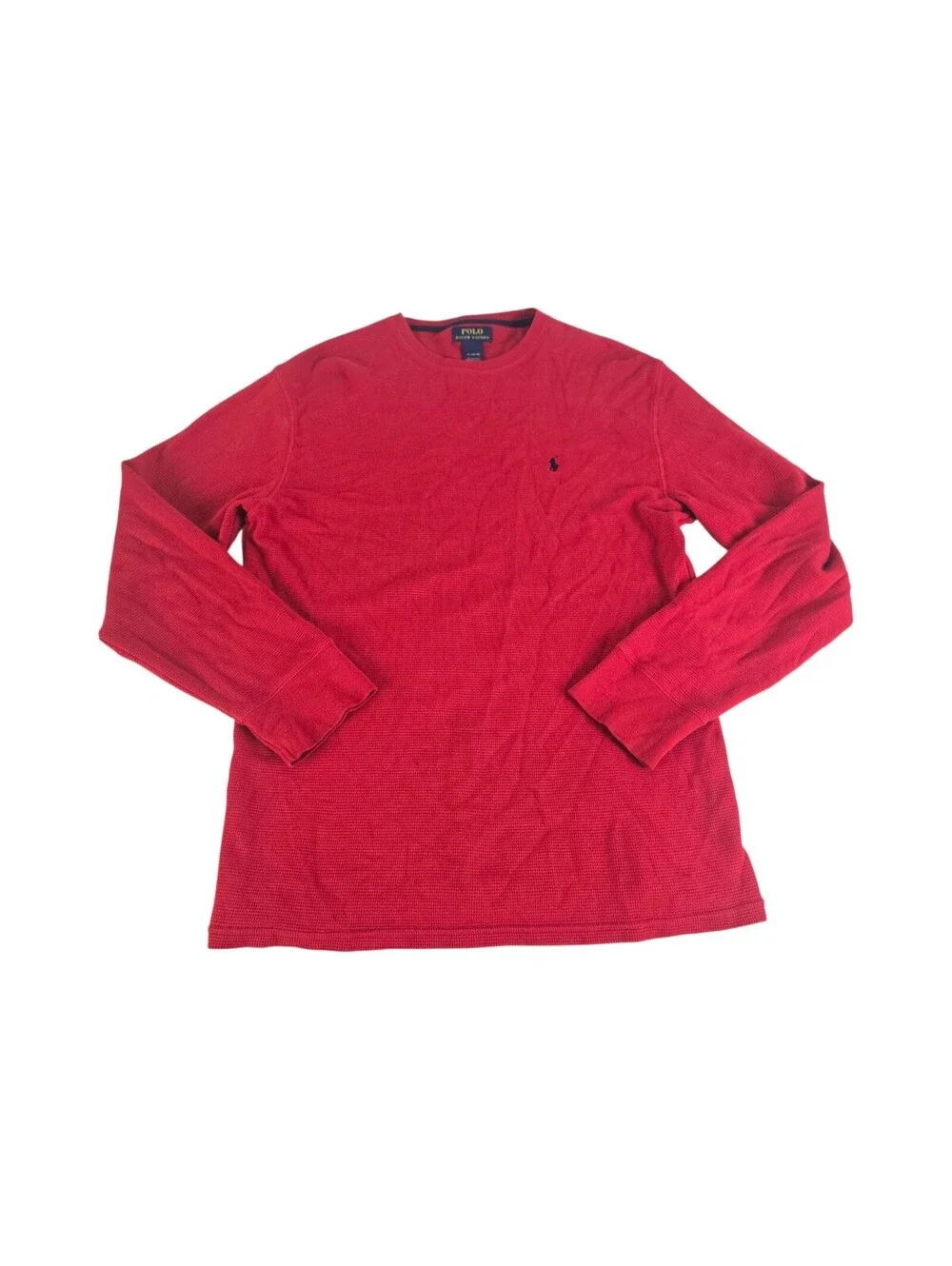 Polo Ralph Lauren Sleepwear Men’s Red Waffle Thermal Navy Polo Size XL EUC